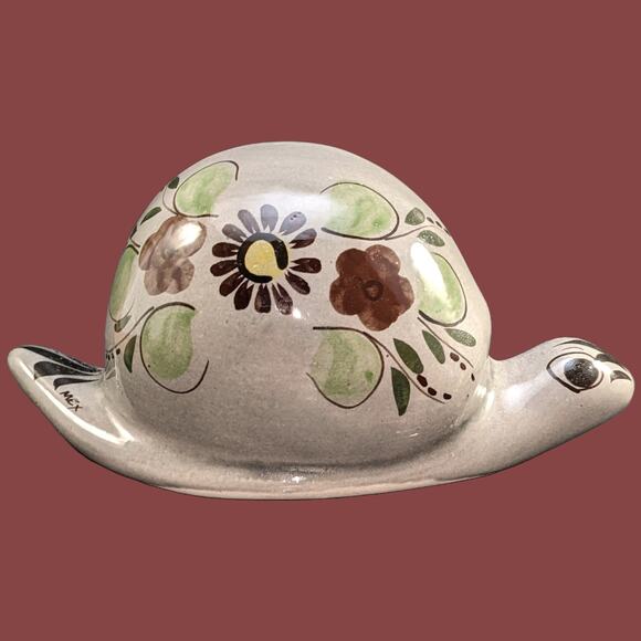 Vintage 1970s Mexican Tonala Style Snail Figurine - Picture 1 of 4